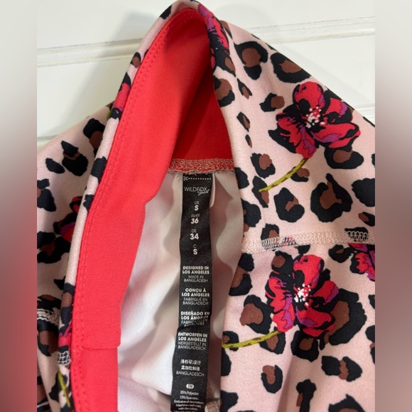 Wildfox Sweat Leopard Print Floral High Waisted Leggings Athletic Womens Small - Picture 7 of 13